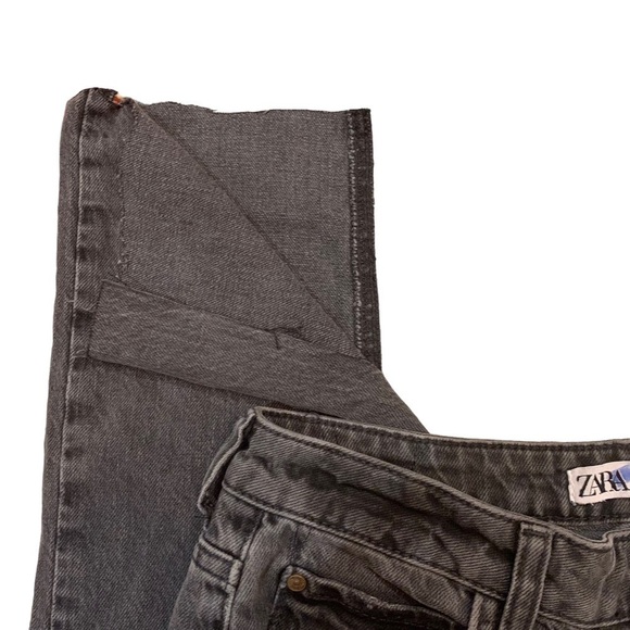 Zara Extra Long High Rise Slim Fit Slit Leg Jeans - Picture 2 of 7